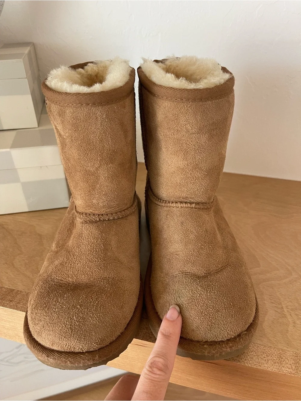 Ugg Australia Classic II Chestnut Tan Brown Suede Sherpa Shearling Boots Size 1